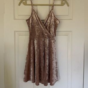 Pink Crushed Velvet Dress